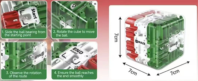 3D Ball Rolling Maze Labyrinth Magic Cube Green-Red